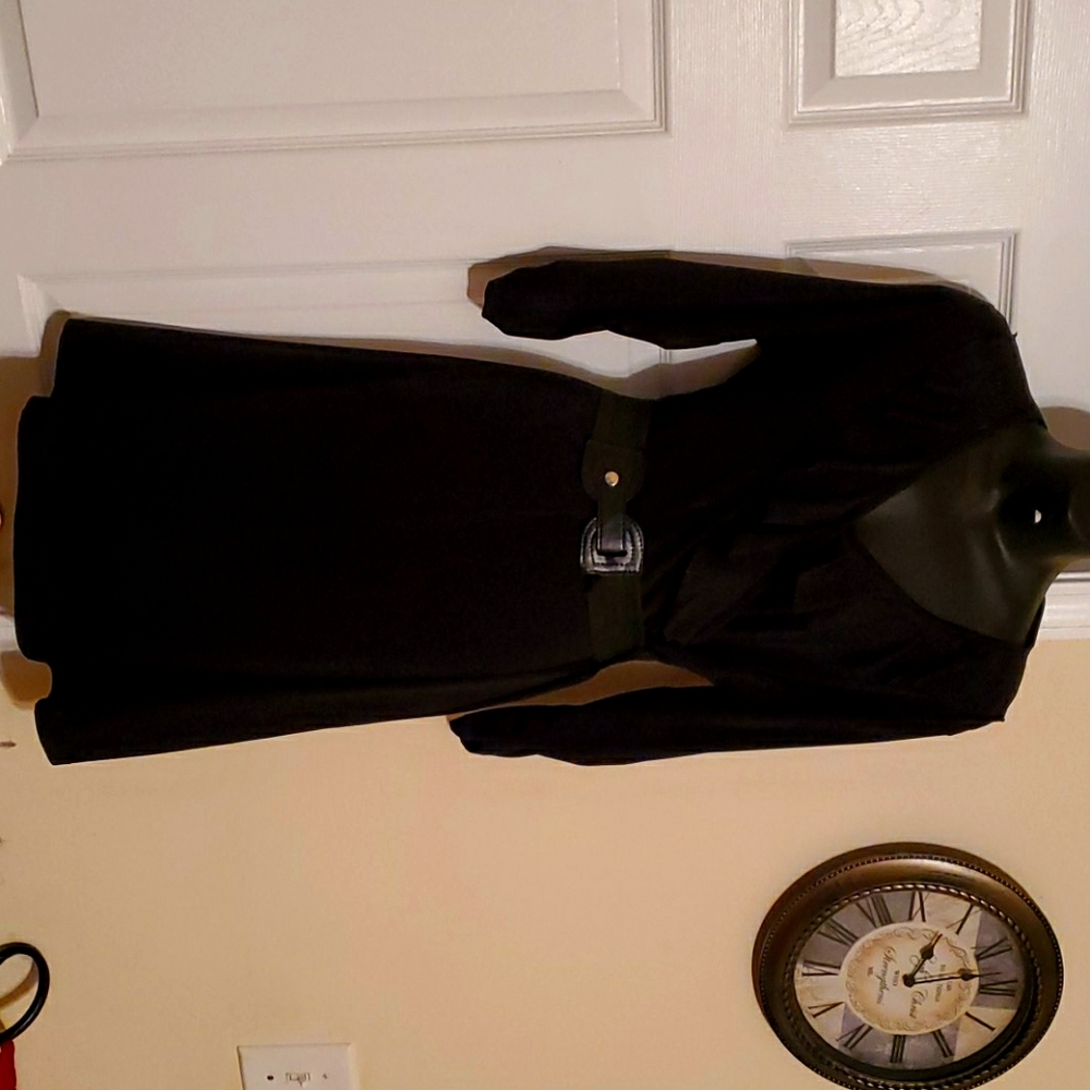 Semi black dress with belt